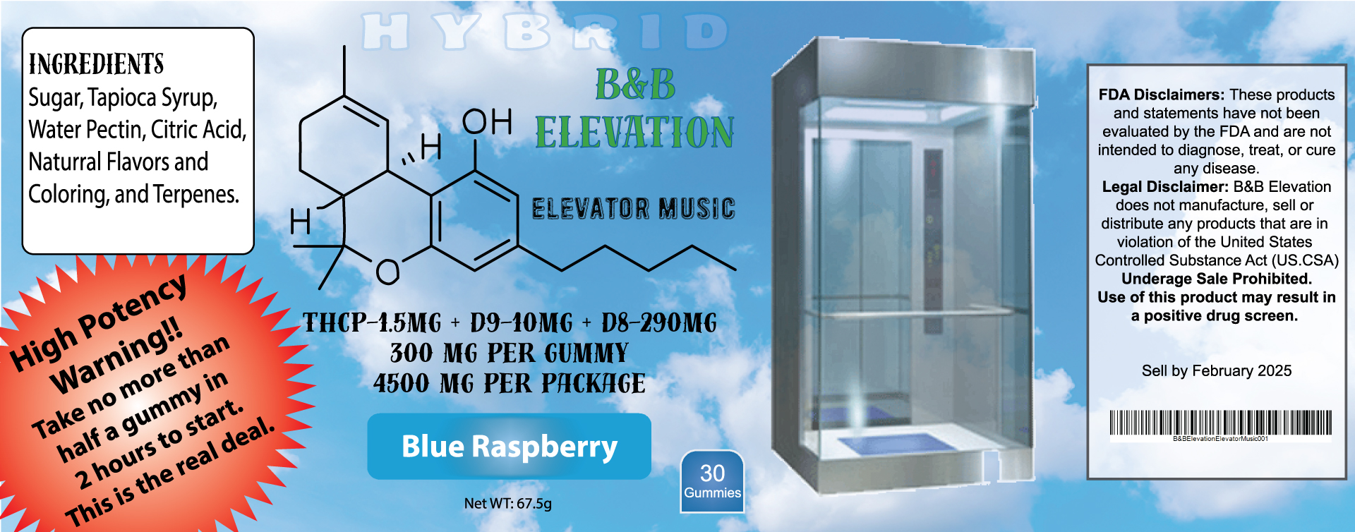Elevator Music – Blue Raspberry (Hybrid)